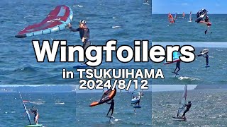 Wind amp Wingfoilers in Tsukuihama 2024812 [upl. by Chyou]