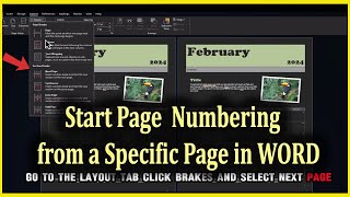 How to start page numbering from a specific page in MS Word [upl. by Marie-Ann932]