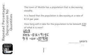 Repeated Percentages Depreciation No Quantities Grade 7  OnMaths GCSE Maths Revision [upl. by Aaren]