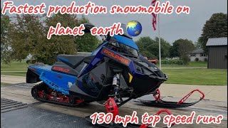 Fastest Production Snowmobile INSANE Skis up 130 MPH on this Turbocharged Polaris Assault Boost [upl. by Mchail]