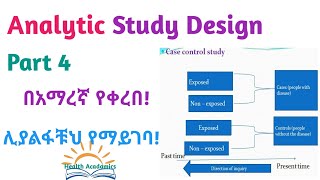 Epidemiology Analytic Study Design Case Control Study Helpful Amharic Speech Video Part 4 [upl. by Kerianne]