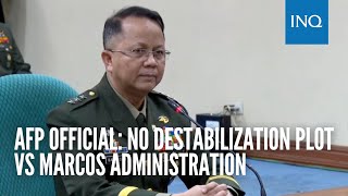 AFP official No destabilization plot vs Marcos administration [upl. by Amadis]