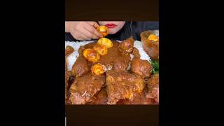 Egg curry and chicken curry with rice mukbang eatingshow food eating chinesecurry chickencurry [upl. by Shippee247]