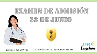 EXAMEN DE ADMISIÓN CAYETANO HEREDIA 23 DE JUNIO [upl. by Reifinnej]