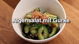 Super easy Algensalat mit Gurke Vegetarisch so einfach und lecker미역 무침 Koreanische Tapas 반찬 [upl. by Naashom]