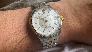 Rare JDM Vintage Orient Power Reserve Watch with Incredible Dial Best of Japanese Horology [upl. by Nahtanaj913]