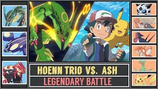 Ash vs Weather Trio GROUDONKYOGRERAYQUAZA Pokémon SunMoon  Legendary Battle [upl. by Steinway]