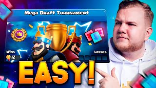 100 WINRATE IN MEGA DRAFT TOURNAMENT  Clash Royale [upl. by Eybba]