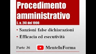 Sanzioni efficacia ed esecutività  Procedimento amministrativo  Ln 2411990 Parte 36 [upl. by Gardner]