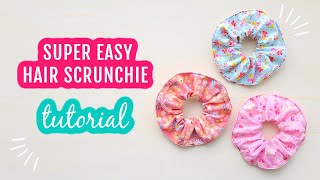 Super Easy Hair Scrunchie Sewing Tutorial scrunchiestutorial scrunchiestyle [upl. by Tekcirk]