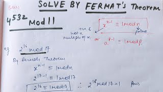 Fermats Theorem Numerical examples  Important for exams [upl. by Gilchrist]