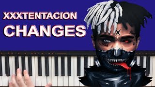 XXXTENTACION  Changes  Piano Instrumental  How to play tutorial [upl. by Madelena]