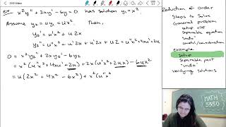 84 Reduction of Order  Specific example setup [upl. by Seafowl395]