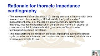 NonInvasive Assessment of Cardiac Output Thoracic Impedance Cardiography [upl. by Aros629]