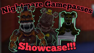 quotHarrowed Dreamquot amp quotPlushtrapquot Gamepasses Showcase  Fredbears Mega Roleplay  Roblox [upl. by Revlys]