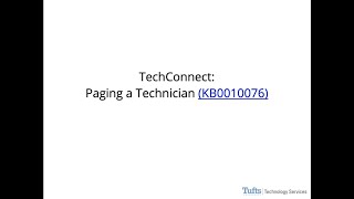 TechConnect Paging a Technician [upl. by Onilegna11]