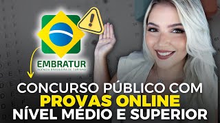 CONCURSO PÚBLICO com PROVAS ONLINE para NÍVEL MÉDIO E SUPERIOR  EMBRATUR 2024  Mari Rel [upl. by Attiuqaj]