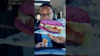 PURPLE WHOPPERS and CHURRO FRIES The Adams Family at Burger King review snacks shorts [upl. by Dannon]