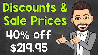 How to Calculate a Discount and Sale Price  Math with Mr J [upl. by Ayram]