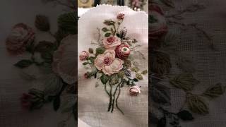 Handembroidery Big Rose embroideryflowers diy embroidery [upl. by Ennagem843]