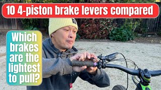 10 mtb brakes compared  lever actuation force to pull the best brakes are measured [upl. by Nrojb389]