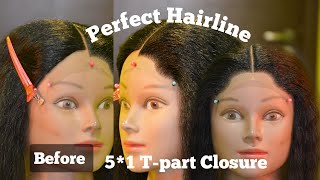 Howto Ventilate A Natural Looking Hairline On A 1 Inch 51 T part closure Lace [upl. by Ydac]