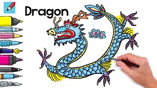 How to Draw a Chinese Dragon Real Easy [upl. by Lleroj]