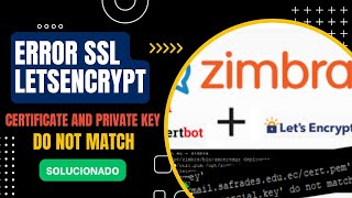 ERROR LETSENCRYPT SSL certificate cert pem and private key privkey pem do not match SOLUCIONADO [upl. by Amathist]