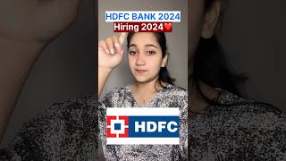 HDFC Bank Recruitment 2024 जॉब Freshers Experienced can Apply shorts bankjobs remotework [upl. by Seiuqram106]