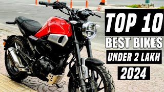 Top 10 Best Bikes Under 2 Lakh On Road Price💥In India2024 Best Bikes YamahaBajajHondaKtmTVS [upl. by Aldo]