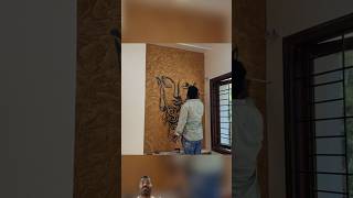 Gautam Budha Stencil With Wall Texchar Design  rkpaintingart26 shorts homedecor [upl. by Aromat]