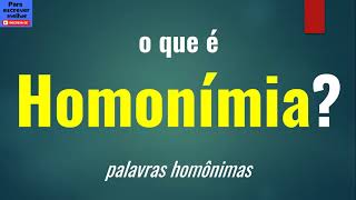 O que é HOMONÍMIA homonímia polissemia paronímia [upl. by Alleunam146]