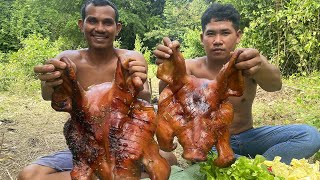 Grilling Two Heads of Pig with Flavorful Prahok Sauce  My Skill Cooking [upl. by Acined]