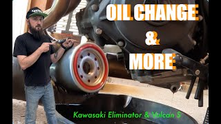 Kawasaki Eliminator First Service amp Vulcan S Oil Change [upl. by Wyck414]