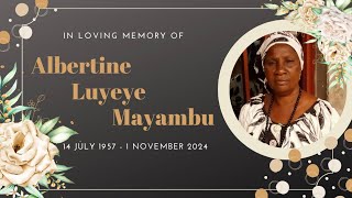 Memorial service  Albertine Luyeye Mayambu  10 November 2024 [upl. by Orrin]