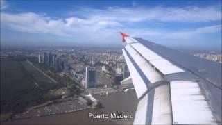 TAM A320 impressionante aproximação e pouso em Buenos Aires Aeroparque J Newbery AEP [upl. by Christiano]