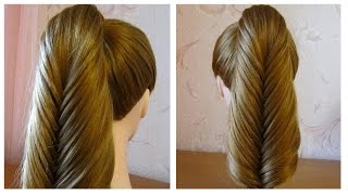 Tuto coiffure simple queue de cheval originale ✨ fausse tresse épi de blé ✨ facile a faire [upl. by Drwde]