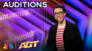 Jonathan Burns Delivers Hilariously Cheesy Magic  Auditions  AGT 2024 [upl. by Ziladnerb]