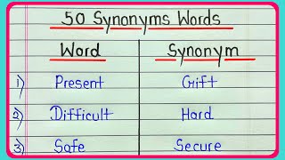 50 synonyms words in english  Common synonyms words  What is synonyms  Useful synonyms [upl. by Edgar547]