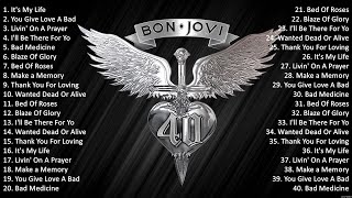 Bon Jovi Greatest Hits Ever  The Very Best Of Rock Songs Playlist Of All Time [upl. by Eannej]