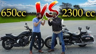 Rocket III vs Kawasaki 650 Vulcan S big vs small [upl. by Shanna162]