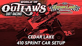 Cedar Lake Custom setup for the 410 Sprints World of Outlaws Dirt Racing 24 [upl. by Ynna]