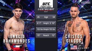 IGNACIO BAHAMONDES VS CHRISTOS GIAGOS FULL FIGHT UFC VEGAS 90 [upl. by Gabriello]