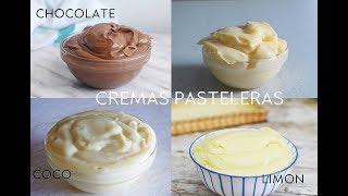 4 RECETAS DE CREMA PASTELERA FÁCIL Y RÁPIDA  Las María Cocinillas [upl. by Naesyar6]