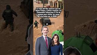 Los Reyes Felipe y Letizia viajarán el fin de semana a Valencia dana valencia felipeyletizia [upl. by Mharba]