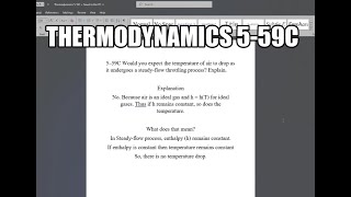 Thermodynamics 559C Would you expect the temperature of air to drop as it undergoes a steadyflow [upl. by Alviani]