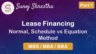 Lease Financing  Part 1  Corporate Finance MBSMBABBA  in Nepali by SUNOJ SHRESTHA [upl. by Aninat]