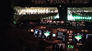 Boeing 747400 Miami Takeoff in Heavy Rain  Cockpit View [upl. by Gamali]