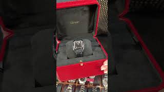 Cartier Santos Dumont Large Black Strap Steel Mens Watch WSSA0046 Review  SwissWatchExpo [upl. by Itsa576]