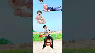 Flying crying babies Catching vs hen parrot amp puppy vs yellow lizard  Funny vfx magic 😄 [upl. by Trude4]